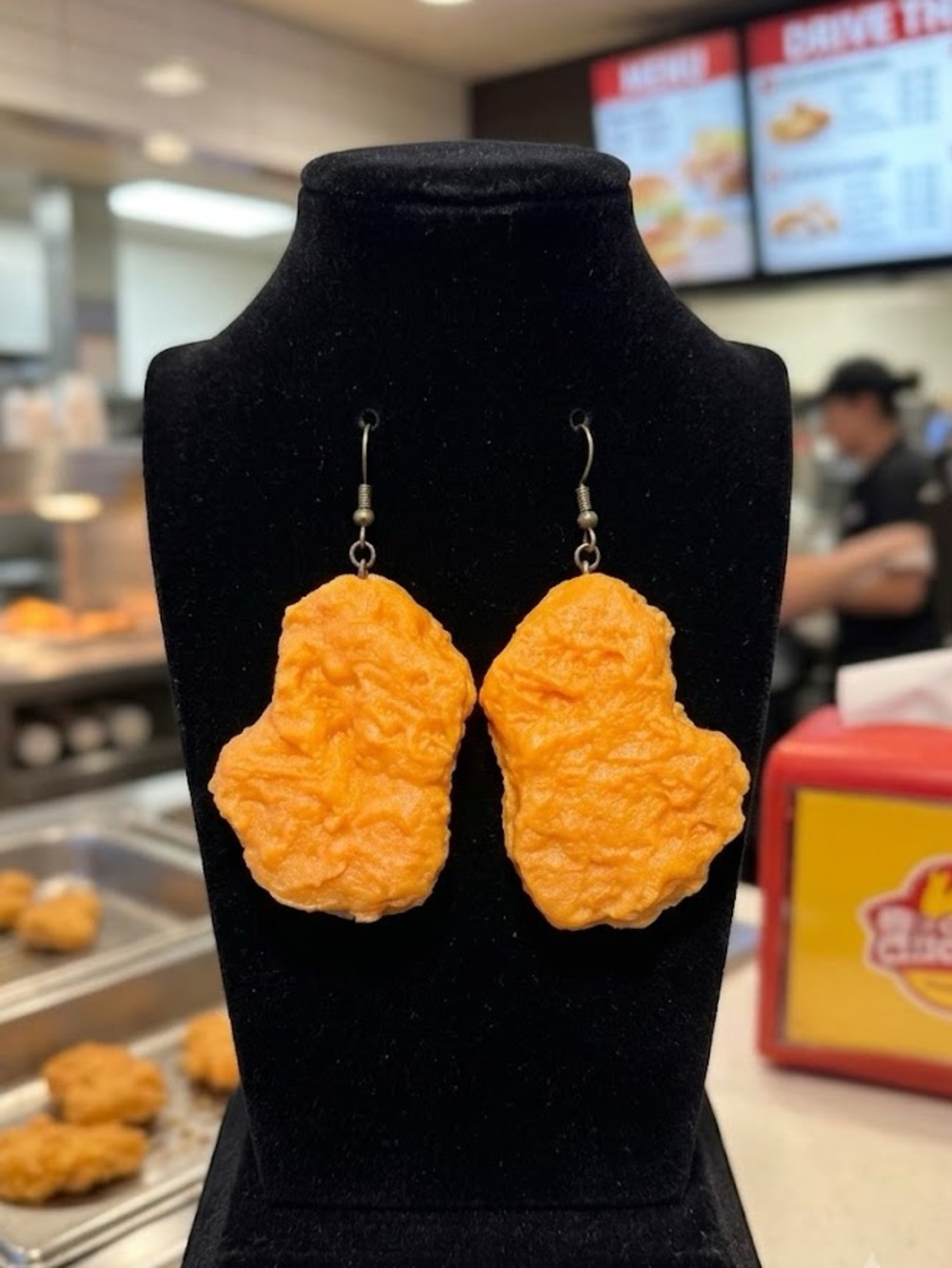 Novelty Chicken 🐔 Nugget Drop Earrings for Women